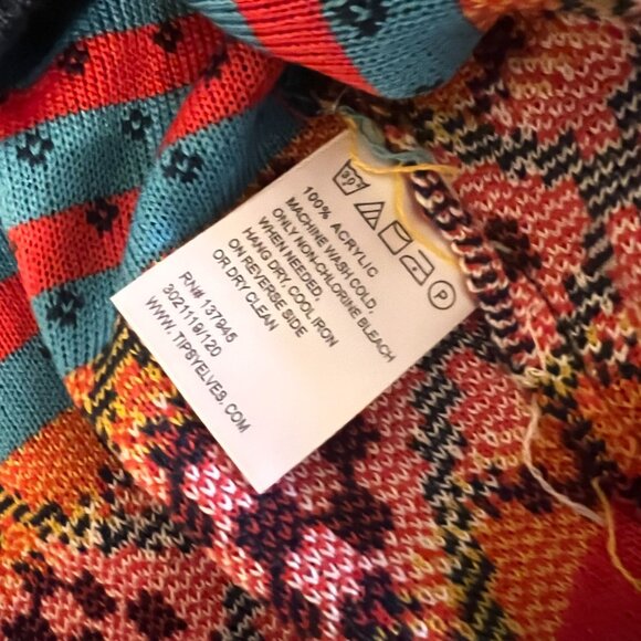 Tipsy Elves men Christmas Bear Drinking Sweater - Festive Blue Holiday Knitwear - Picture 7 of 7